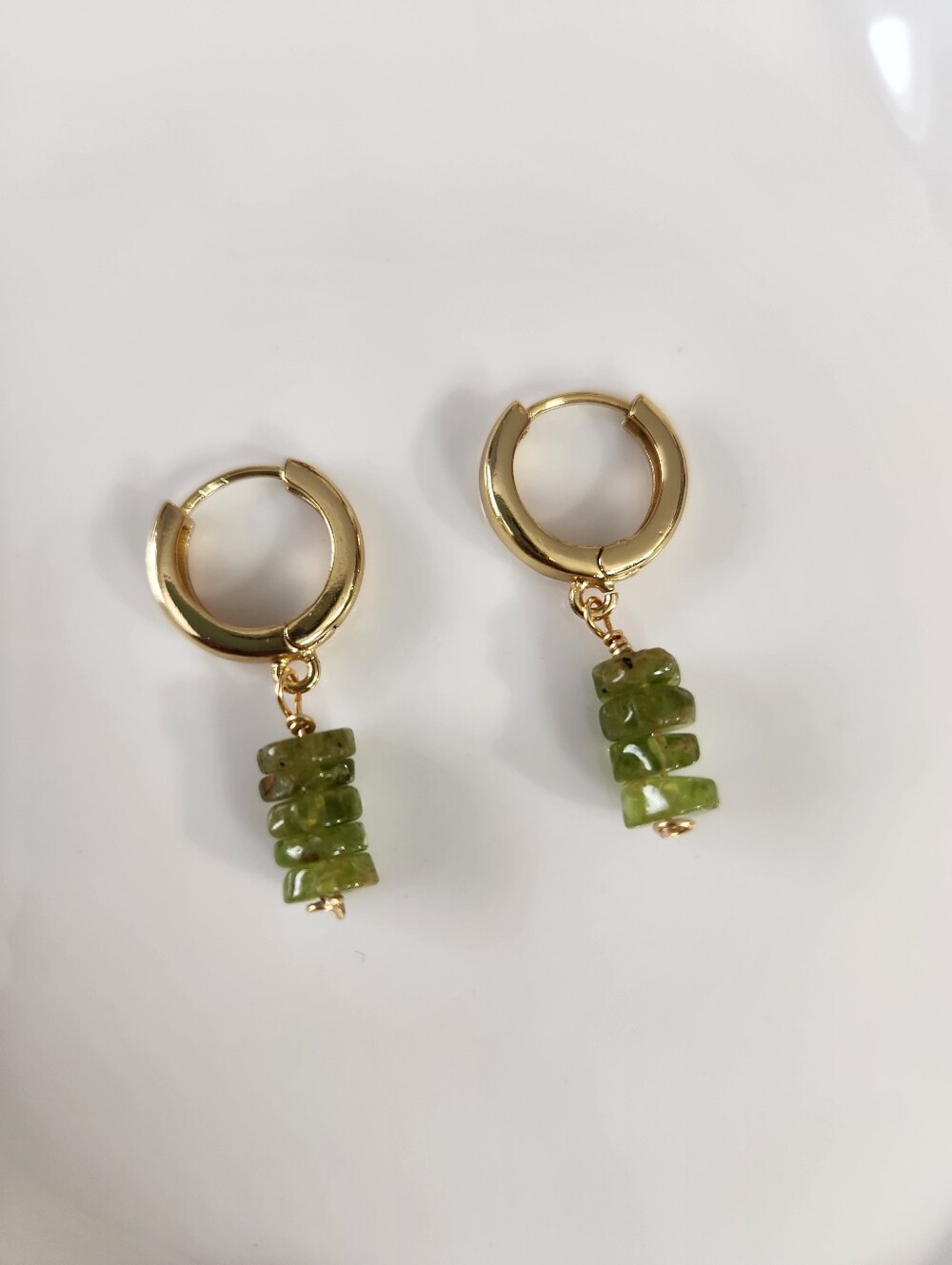 Handmade Peridot Hoop Earrings